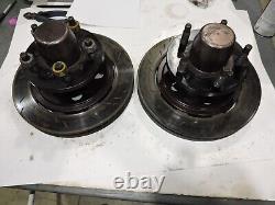 (2) Billet alum. 5x5 hubs w bearings, seals, preloader, rotors Late Model NASCAR
