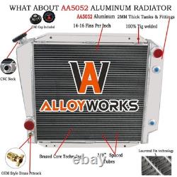 4-Rows Aluminum Radiator Fits 1966-1977 Ford Bronco 3.3L 5.0L Late Model Ford V8