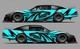 Blue Black Race Car Side Wrap Decals Late Model, Street Stock, Modified