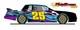 Blue Triple Flames Dirt Late Model, Dirt Modified Race Car Side Wrap & Numbers