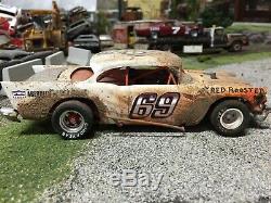 Custom Adult Built 57 Chevy Dirt Late Model Modified Stocker weathered NR