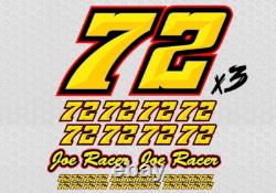 Custom Race Car Numbers Vinyl Decal Kit Value Package Late Model IMCA Stock