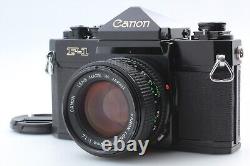 Late Model MINT Canon F-1 SLR Black Film Camera Body NFD 50mm F1.4 Lens JAPAN