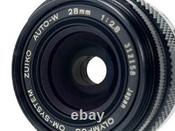 Late Model MINT with Hood Olympus OM-SYSTEM Zuiko Auto-W 28mm f/2.8 Lens JAPAN