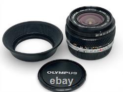 Late Model MINT with Hood Olympus OM-SYSTEM Zuiko Auto-W 28mm f/2.8 Lens JAPAN
