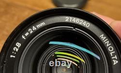 Late Model Mint Minolta MC W Rokkor 24mm F/2.8 Wide Angle Lens From Japan