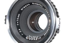 Late Model Near MINT Zenza Bronica S2 S2A Film Camera P 75mm f2.8 Lens JAPAN
