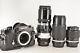 Late Model Nikon Nikomat Ftn Black Film Camera 36-72mm+75-150mm+200mm #2845