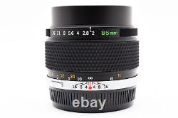 Late Model Top MINT Olympus OM System Zuiko Auto-T 85mm f2.0 f2 Lens JAPAN