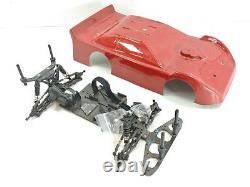 Losi Mini-B Hackfab Converted Custom Late Model Roller Slider Chassis Red