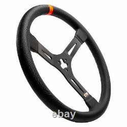 MPI 3-Spoke Dirt Late Model Black Steering Wheel w Vibration Absorption Foam