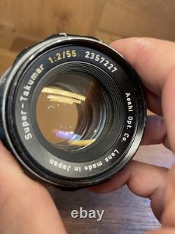 Near Mint with Case Pentax S2 Late Model Camera Super Takumar 55mm F/2 From JPN