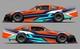 Oranger And Blue Race Car Side Wrap Decals Late Model, Street Stock, Modified