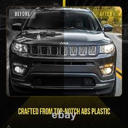 Patented Overlay Chrome Grille fits 17-21 Jeep Compass (Late model'17)