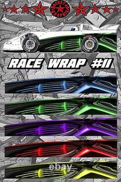 RACE CAR GRAPHICS #11, Half Wrap Vinyl Decal IMCA Late Model Dirt Trailer Truck