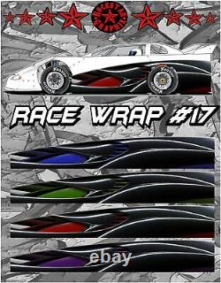 RACE CAR GRAPHICS #17 Half Wrap Vinyl Decal IMCA Late Model Dirt Trailer Truck