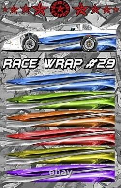 RACE CAR GRAPHICS #29 Half Wrap Vinyl Decal IMCA Late Model Dirt Trailer Truck