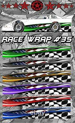 RACE CAR GRAPHICS #35 Half Wrap Vinyl Decal IMCA Late Model Dirt Trailer Truck