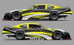 Race Car Side Wrap Decals Late Model, Street Stock, Modified #62