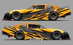 Race Car Side Wrap Decals Late Model, Street Stock, Modified Oranger