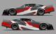 Race Car Side Wrap Decals Late Model, Street Stock, Modified Red Gray