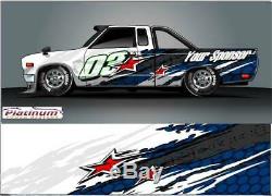 Race Car Wrap Graphics Decals IMCA Late Model Street Stock Mini Dirt decal Star1