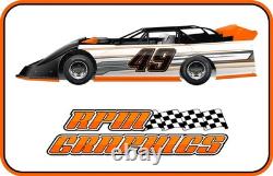 Race Car graphic vinyl wrap late model street stock dirt imca owm Style249