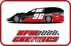 Race Car graphic vinyl wrap late model street stock dirt imca owm Style 216