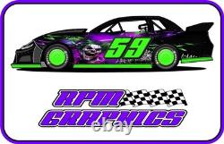 Race Car graphic vinyl wrap late model street stock dirt imca owm Style 260
