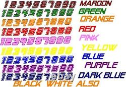 Race car numbers package decal set MA dirt late model modified street stock IMCA
