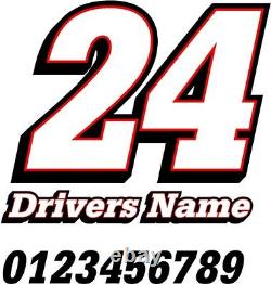 Race car numbers street stock late model IMCA dirt any color style S