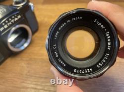Rare Black Near Mint Pentax S2 Late Model Camera Super Takumar 55mm F/1.8 JP