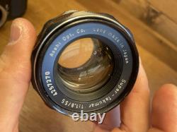 Rare Black Near Mint Pentax S2 Late Model Camera Super Takumar 55mm F/1.8 JP