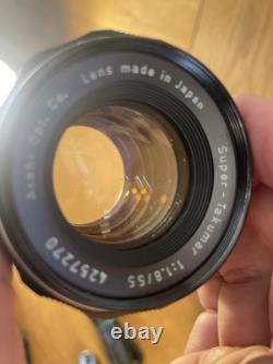 Rare Black Near Mint Pentax S2 Late Model Camera Super Takumar 55mm F/1.8 JP