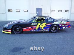 Red Blitz Dirt Late Model, Dirt Modified Race Car Side Graphics