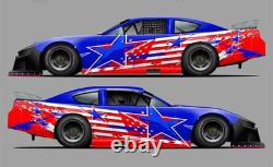 Teal Race Car Side Wrap Decals Late Model, Street Stock, Modified #46