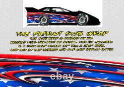 The Patriot Dirt Late Model, Dirt Modified Race Car Side Wrap American Flag