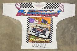 Vintage 1996 Scott Bloomquist The Dominator AOP Dirt Late Model Tee LRG