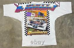 Vintage 1996 Scott Bloomquist The Dominator AOP Dirt Late Model Tee LRG