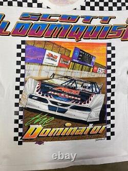 Vintage 1996 Scott Bloomquist The Dominator AOP Dirt Late Model Tee LRG