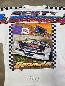 Vintage 1996 Scott Bloomquist The Dominator AOP Dirt Late Model Tee LRG